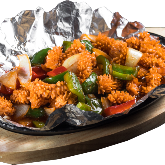 №89 Кальмар с овощами на противне