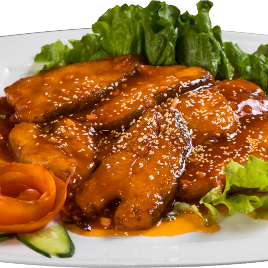 №75 Тушеный палтус в соевом соусе