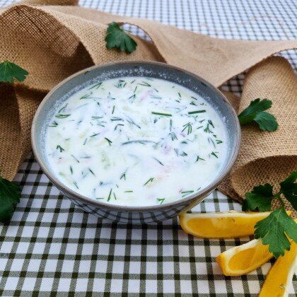 Окрошка с вареной колбасой