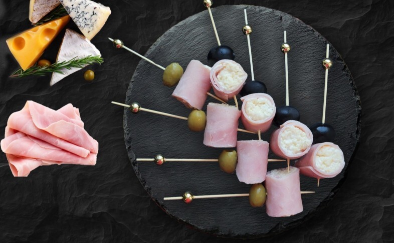 Канапе с ветчиной и сыром