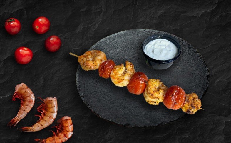 Шашлычки из креветок