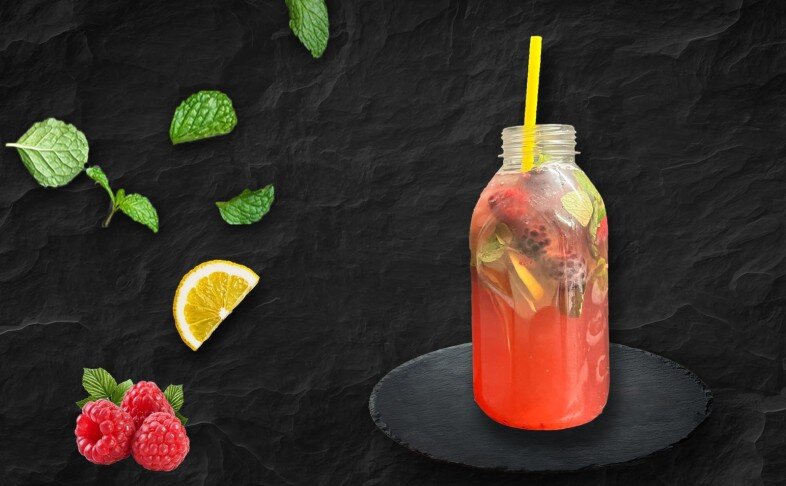 Домашний лимонад малиновый