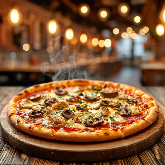 Пицца курицей и грибами 25 см