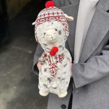 Мягкая игрушка сливочная Альпака