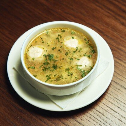 *Суп с птитимом и фрикадельками