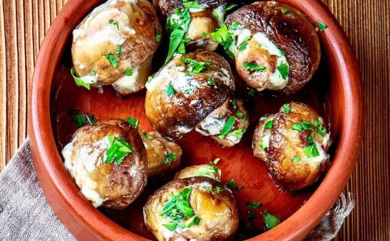 Шампиньоны на мангале