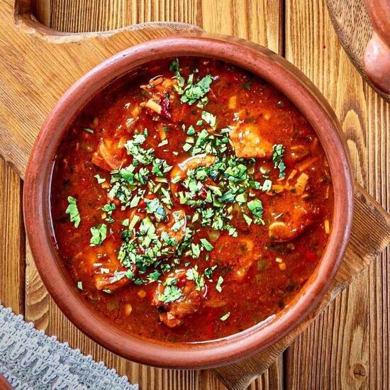 Креветки в соусе по-грузински