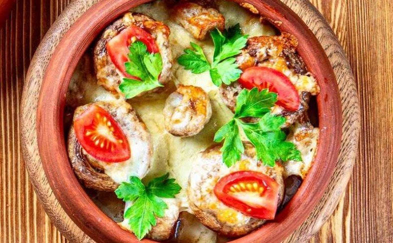 Грибы запеченные с сыром