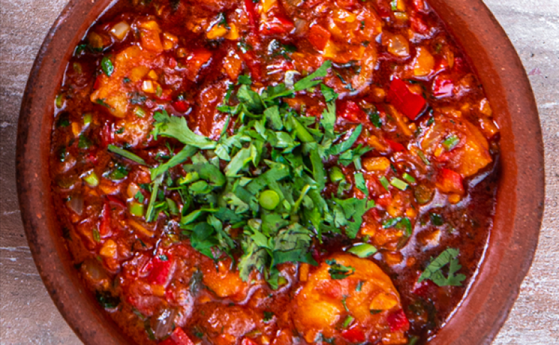 Креветки в соусе по-грузински