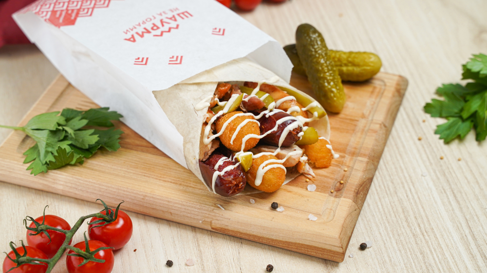 Шаурма Баварская с горчичный соусом