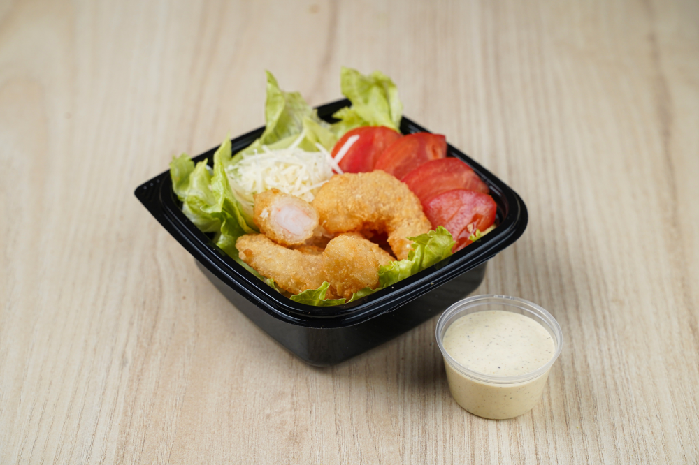 Салат Цезарь с креветками