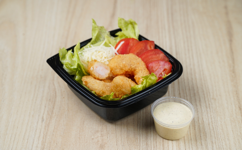 Салат Цезарь с креветками