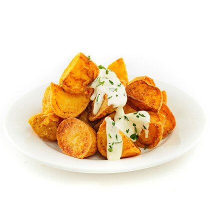 Картофель по-деревенски с горчичным соусом