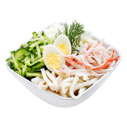 Салат из кальмара и крабового мяса