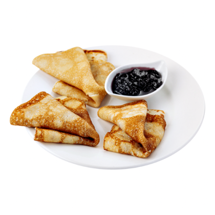 Блинчики с черничным вареньем