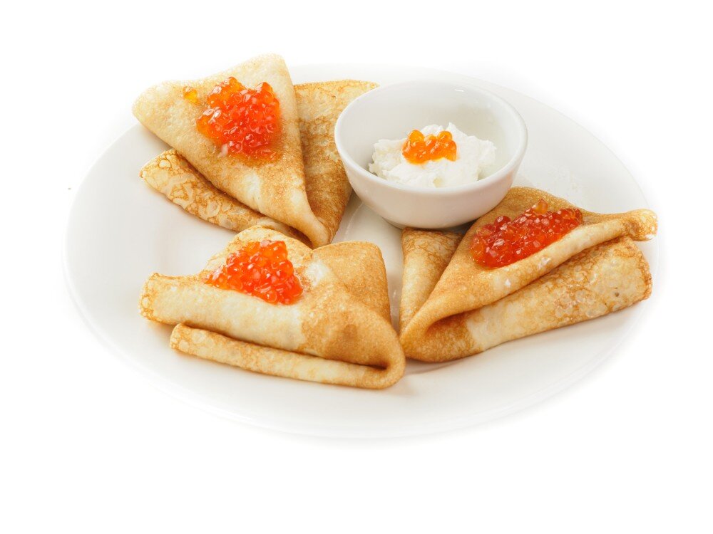 Блины с красной икрой