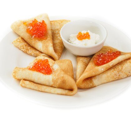 Блины с красной икрой