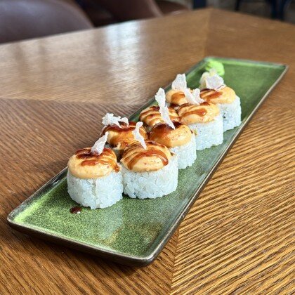 Мидии и краб ролл запеченный