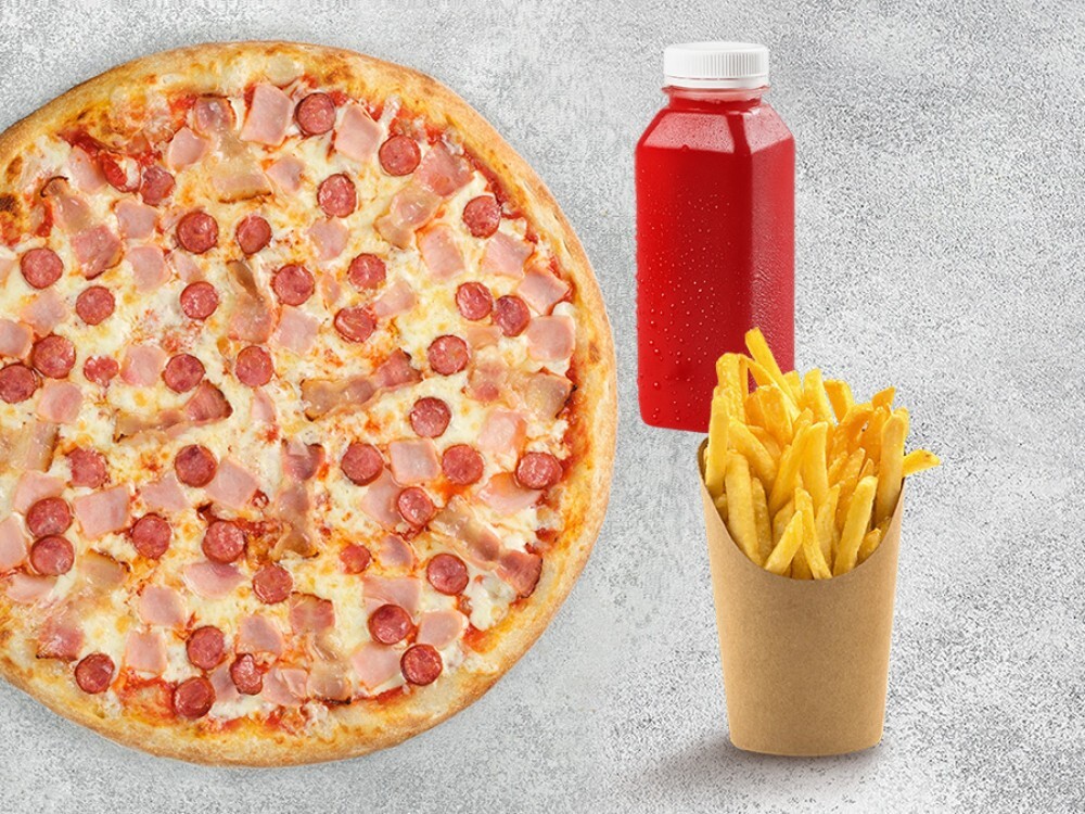 Мясная + фри + морс