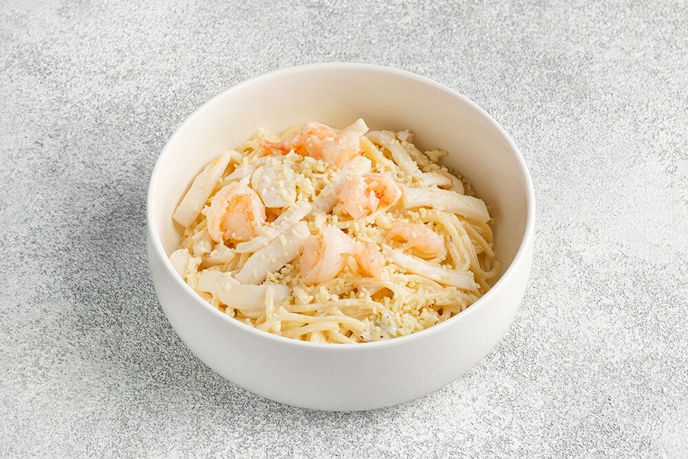 Альфредо с морепродуктами