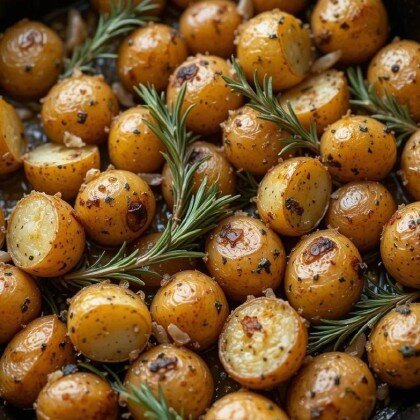 Молодой картофель с розмарином
