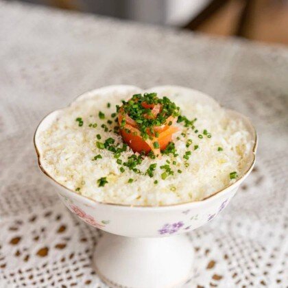 Мимоза с лососем домашнего посола