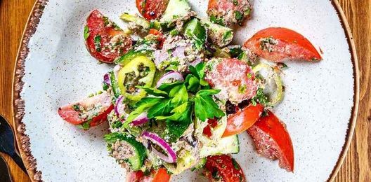 Овощной по-грузински с грецким орехом