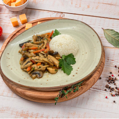 Курица с овощами в соусе терияки, 250 г