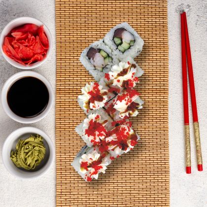 Ролл с Креветкой и Тунцом, 8 шт (200 г)