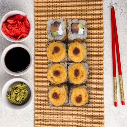 Запечённый Ролл с Лососем и Тунцом, 8 шт (230 г)