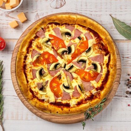 Пицца Ветчина с грибами, 470 г