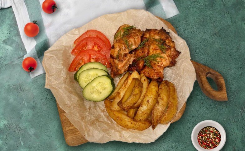 Филе бедра курицы картофелем