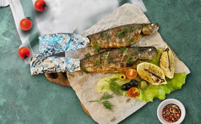 Речная форель на углях