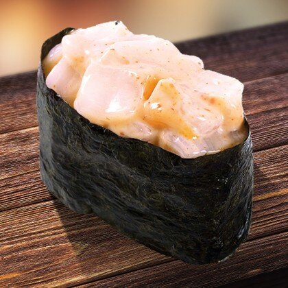 Острые суши с морским гребешком