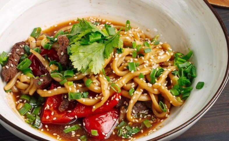 Удон с говядиной