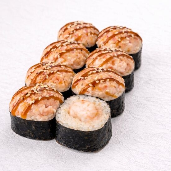 Запечённый ролл с креветками
