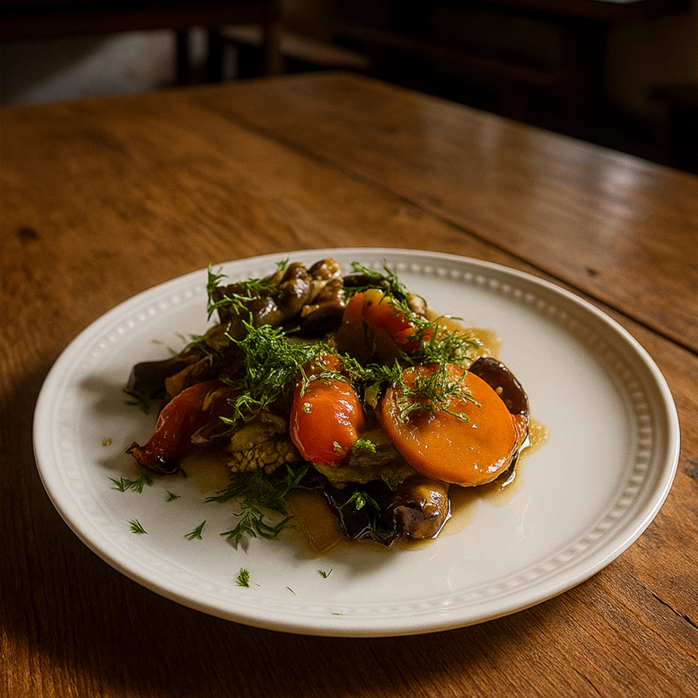 Овощное рагу с грибами