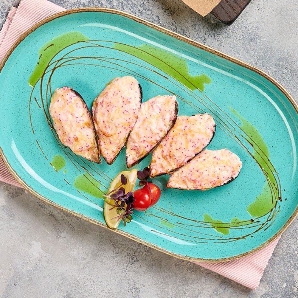 Запеченные мидии в соусе Морне