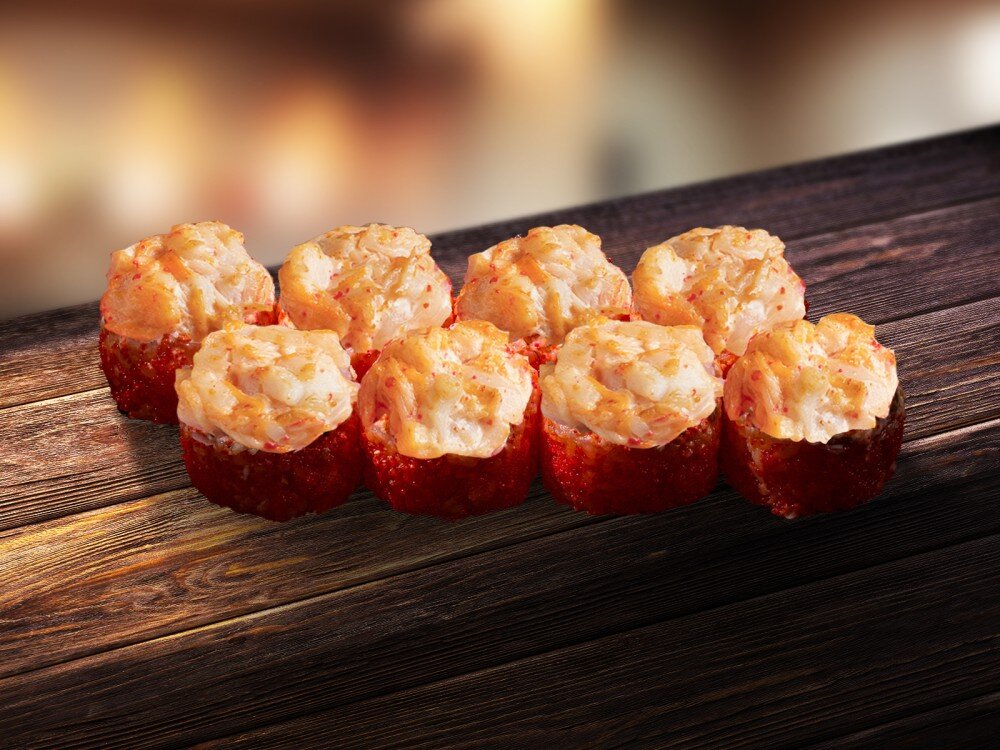 Запеченный острый ролл с крабом и гребешком SW