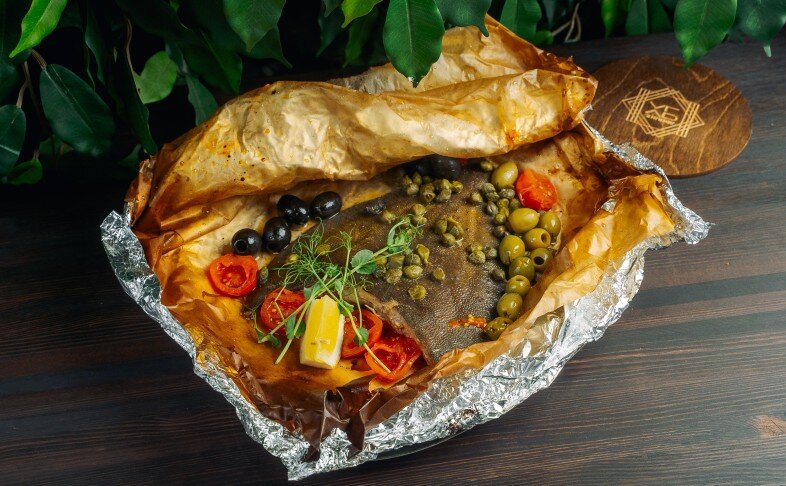 Камбала на гриле