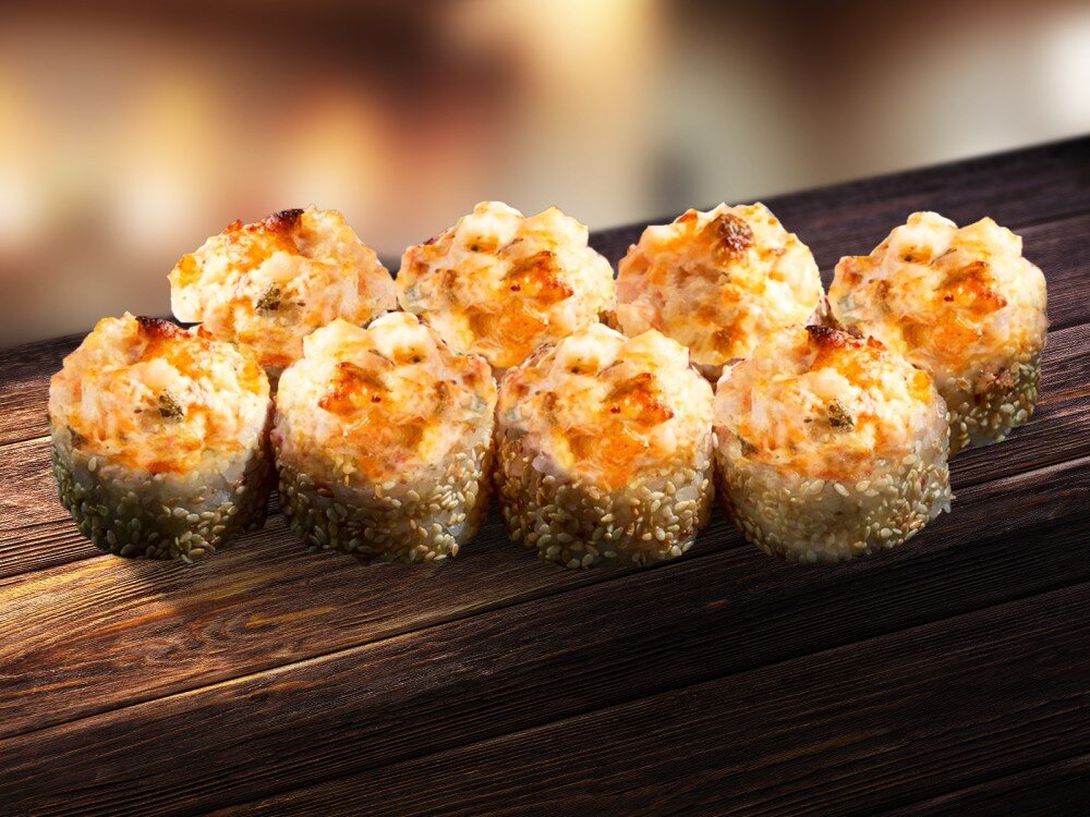 Запеченный ролл с креветкой и угрем