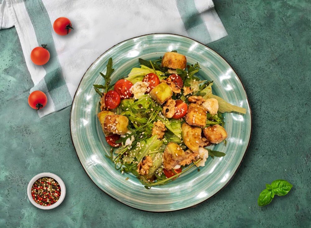 Салат с Хрустящими баклажанами