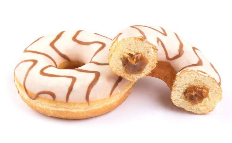 ПОНЧИКИ ГЛАЗИРОВАННЫЕ С НАЧИНКОЙ КАРАМЕЛЬ