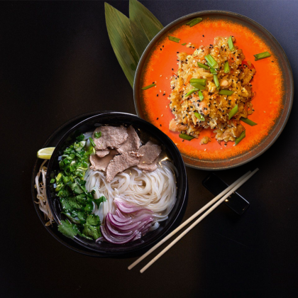 Фо бо (1/2 порции), Тяхан с курицей терияки