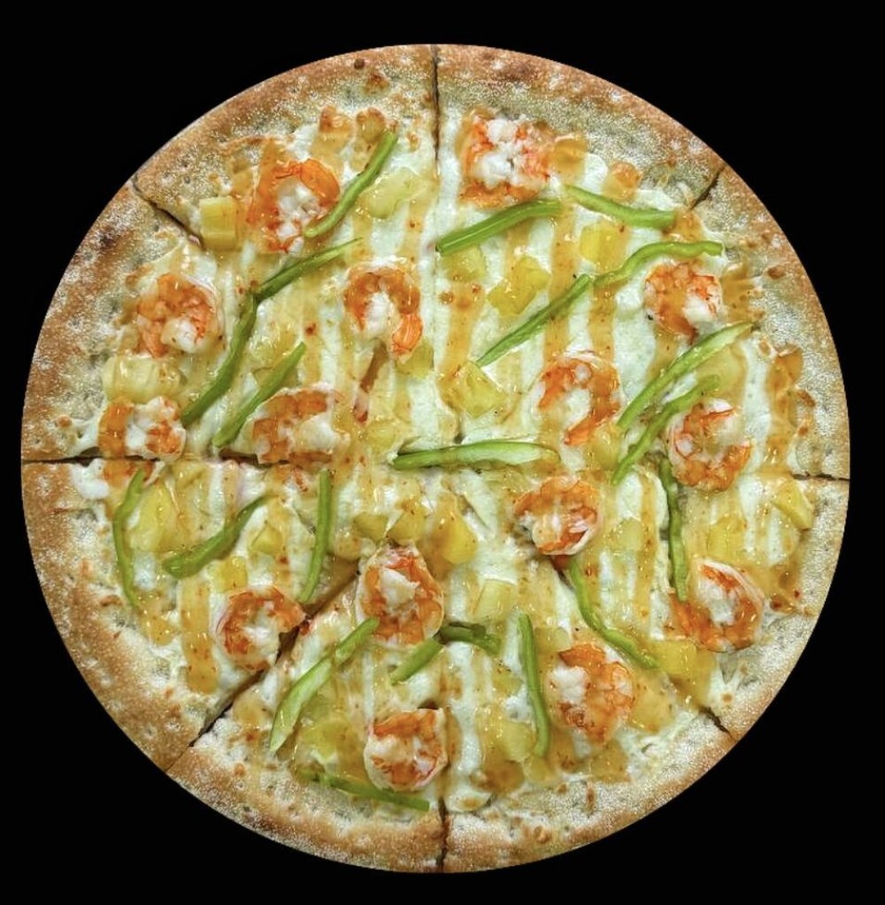 Пицца «Креветки со сладким чили»
