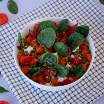 Салат из печенной тыквы с муссом из брынзы 200гр