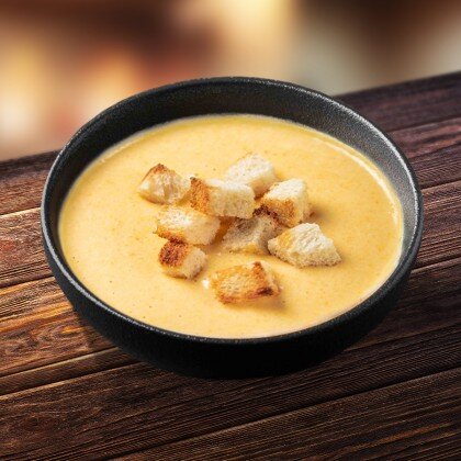 Сырный суп с крутонами