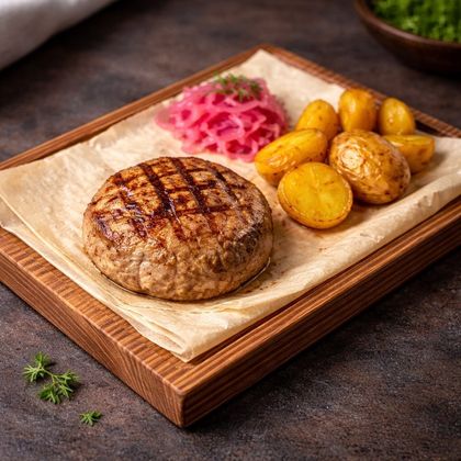 Котлета  по - Горски с сыром сулугуни и зеленью 160/130г