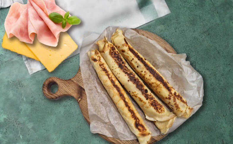 Блины с ветчиной и сыром