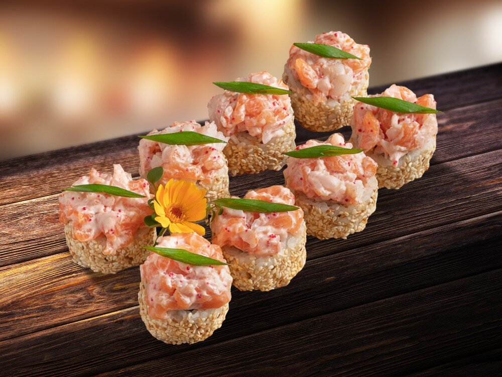 Ролл  с лососем и креветкой